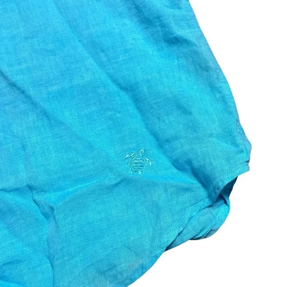 Vilebrequin  Linen Baby Blue Short Sleeve Button Up Shirt Mens 2XL - Picture 4 of 9